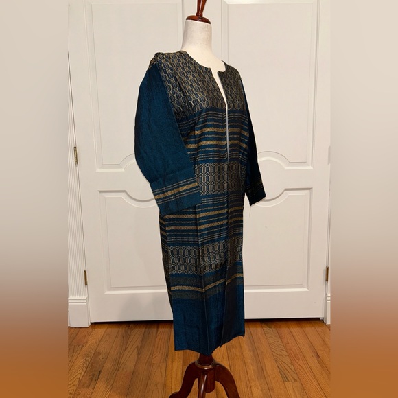 Hand loom vintage long blazer made in Oaxaca mex. - Picture 6 of 8